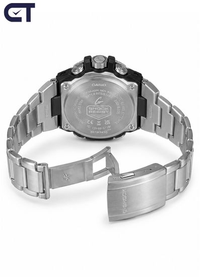 CASIO GST-B100D-1ADR G-SHOCK мужские наручные часы — массивная G-STEEL с Tough Solar, Bluetooth и стальным браслетом