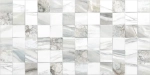 Настенная плитка ALMA Ceramica TWU09MRC027 Mercury 50x24.9 белая / серая глянцевая рельефная под мозаику