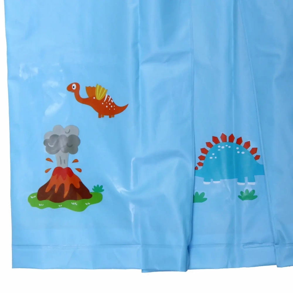 Дождевик-плащ детский «Рокки-Динозаврик» с капюшоном, рукава на резинке, цвет голубой, размер L(68*50см) ДоброСад