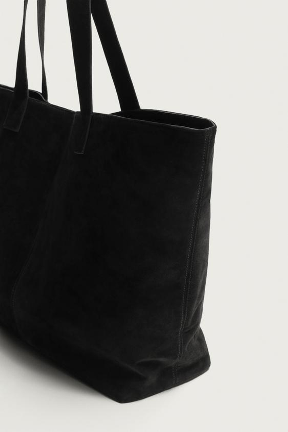 ZARA КОЖАНАЯ СУМКА-ШОПЕР, ЧЕРНЫЙ