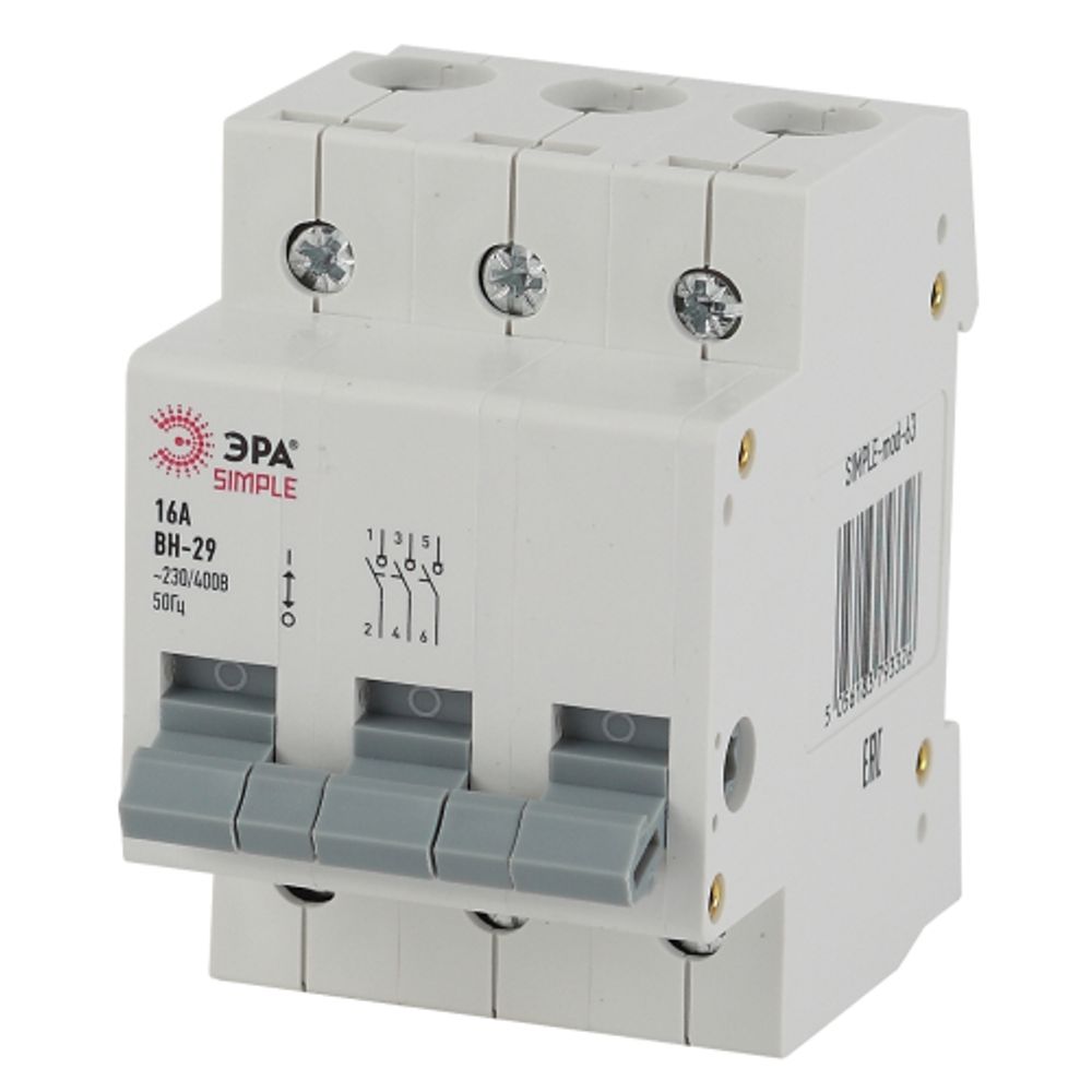 Выключатель нагрузки ЭРА SIMPLE SIMPLE-mod-65 3P 40А ВН-29 | Электротовары