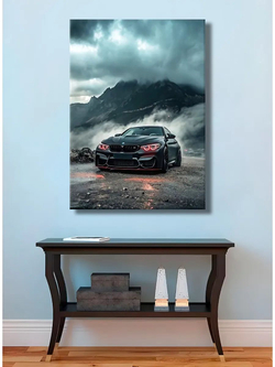 Картина BMW в тумане интерьерная 30х40см 1шт.
