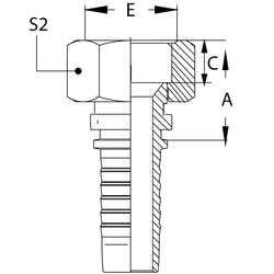Фитинг DN 06 DKI (Г) 14x1.5 (90)  накидная гайка