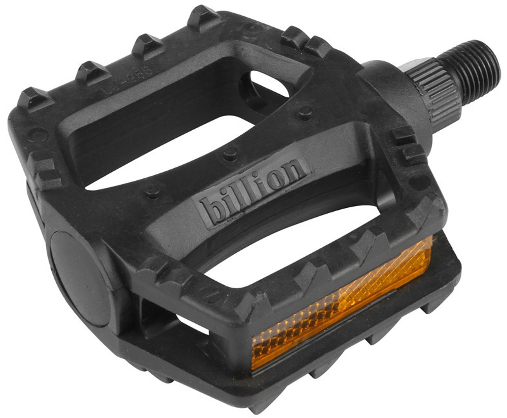 Педали LU-968 Wellgo ось 1/2" со светоотражателями, пластиковые чёрные