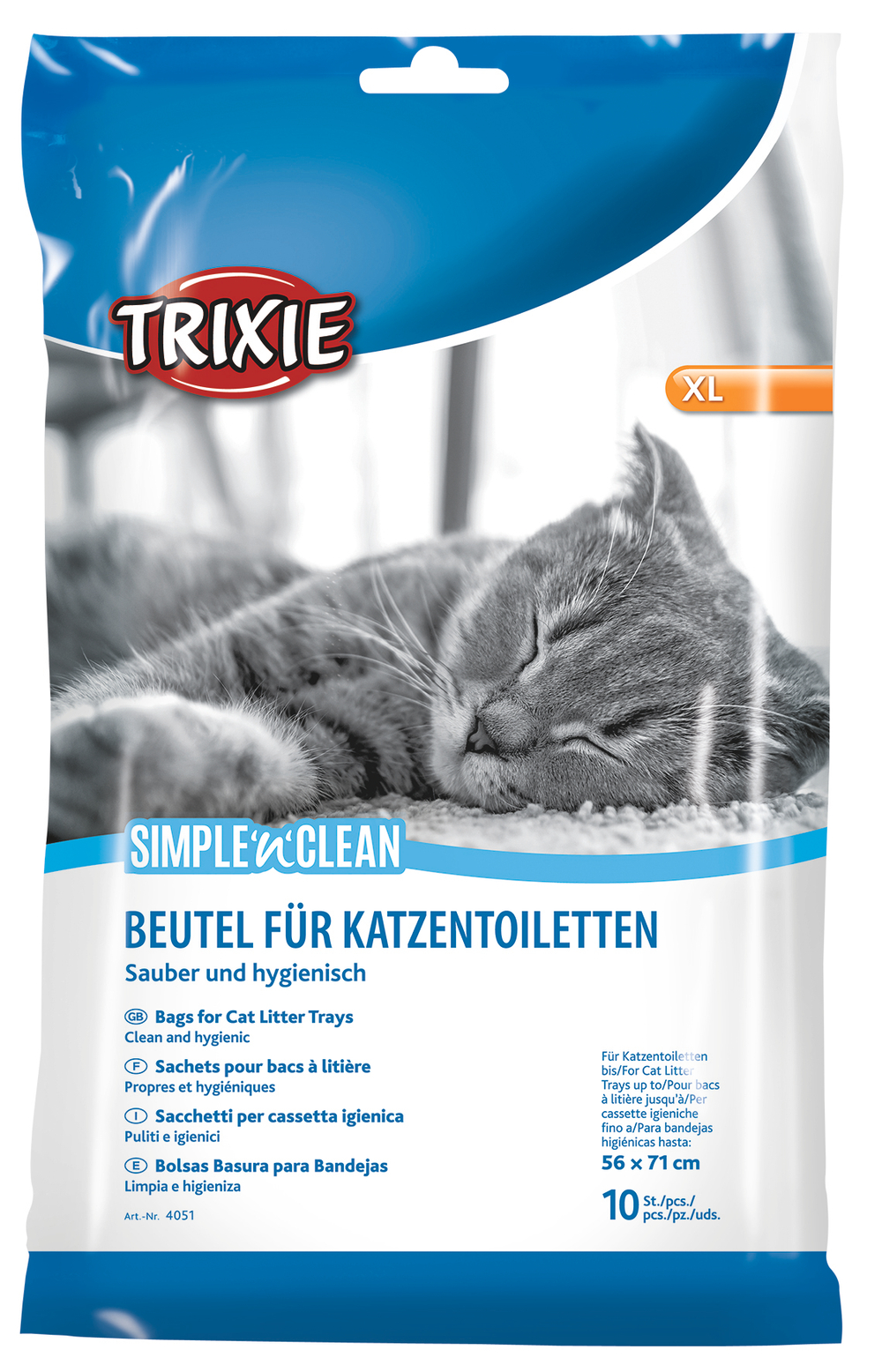 Пакеты уборочные для кошачьих туалетов, XL: 56 x 71 см, 10 шт., Trixie