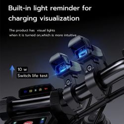 USB/TYPE-C charger, slim, 1 slot, Fast charge. Handlebar/10mm Mirror mount. Mototec