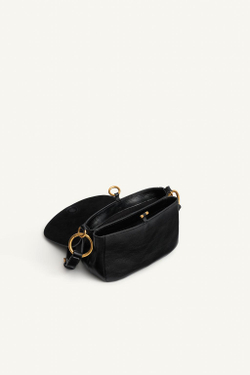ZARA КОЖАНАЯ СУМКА ЧЕРЕЗ ПЛЕЧО С ЗАКЛЕПКАМИ — LIMITED EDITION, ЧЕРНЫЙ