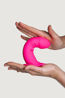 Дилдо на присоске с двойной плотностью HITSENS S02 PINK ADRIEN LASTIC DILDO DUAL DENSITY