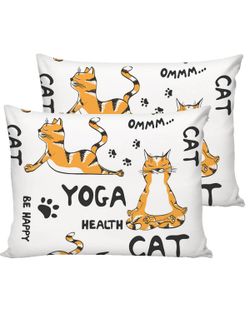 Постельное белье бязь Сказка "Yogacat/Торино" 2-спальное  Наволочка 50х70 см 2 шт Простынь на резинке 160x200 см Пододеяльник 175x215 см