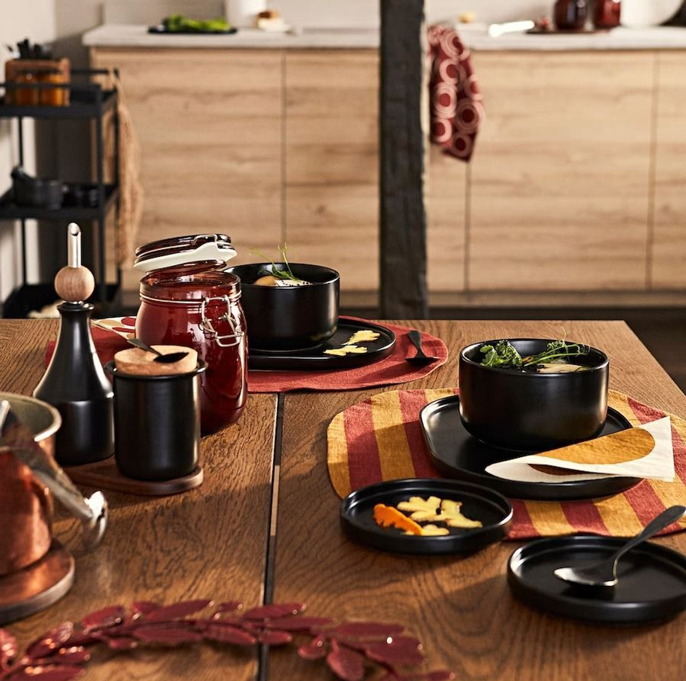 Баночка с крышкой, черная, IKEA KRSAMOS 9 см (из Финляндии)