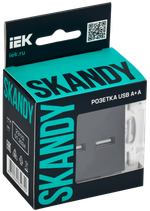 SKANDY Розетка USB A+A 3,1А SK-R15G графит IEK