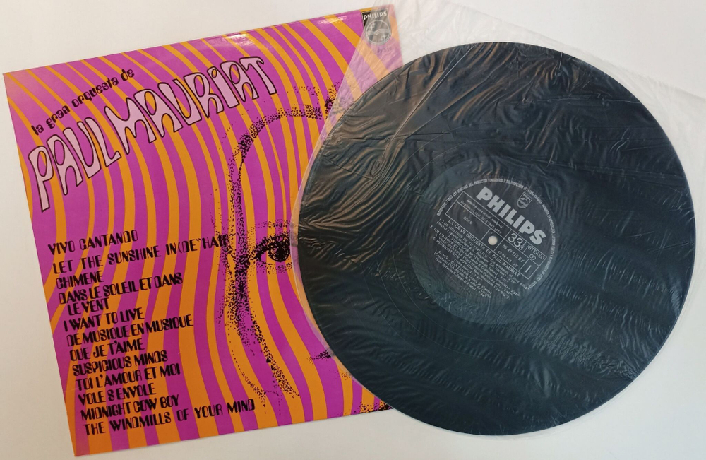 Винтажная виниловая пластинка LP Поль Мориа La Gran Orquesta De Paul Mauriat Vivo Cantando (Испания 1975)