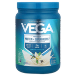 Vega, Premium, Protein + Supergreens™, протеиновая добавка с зеленью, сливочная ваниль, 510 г (1 фунт 2 унции)