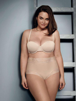 Трусики-слипы с высокой линией талии Soft lace (Размер: XXL) (Цвет: телесный)