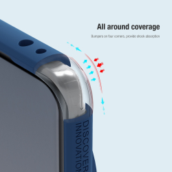 Усиленный чехол синего цвета от Nillkin для смартфона Oneplus 12, серия Super Frosted Shield Pro