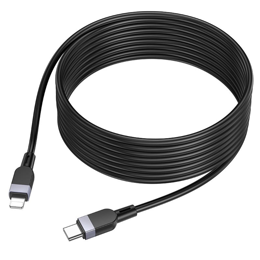 Usb Кабель-зарядка Type-C на Lightning Hoco X109 27W 3м силиконовый черный