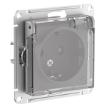 Systeme Electric AtlasDesign Aqua Алюминий Розетка с/з со шторками с прозрач. крышк, 16А,IP44, мех