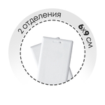 Бейдж эко кожа на шнурке, 105*65 мм, жёлтый, 1 шт, вертикальный с ретрактором для пропуска сотрудников, школьников, мероприятия, (2 отделения) бейджик с лентой на шею