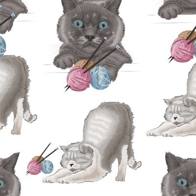 Котики и клубки