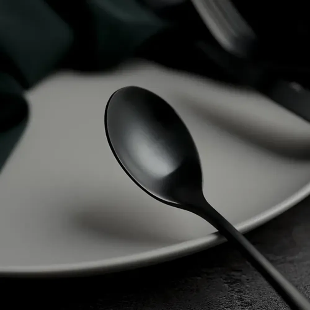 Ложка чайная 14,3 см матовая черный цвет PVD Alessi-Black P.L. [12]