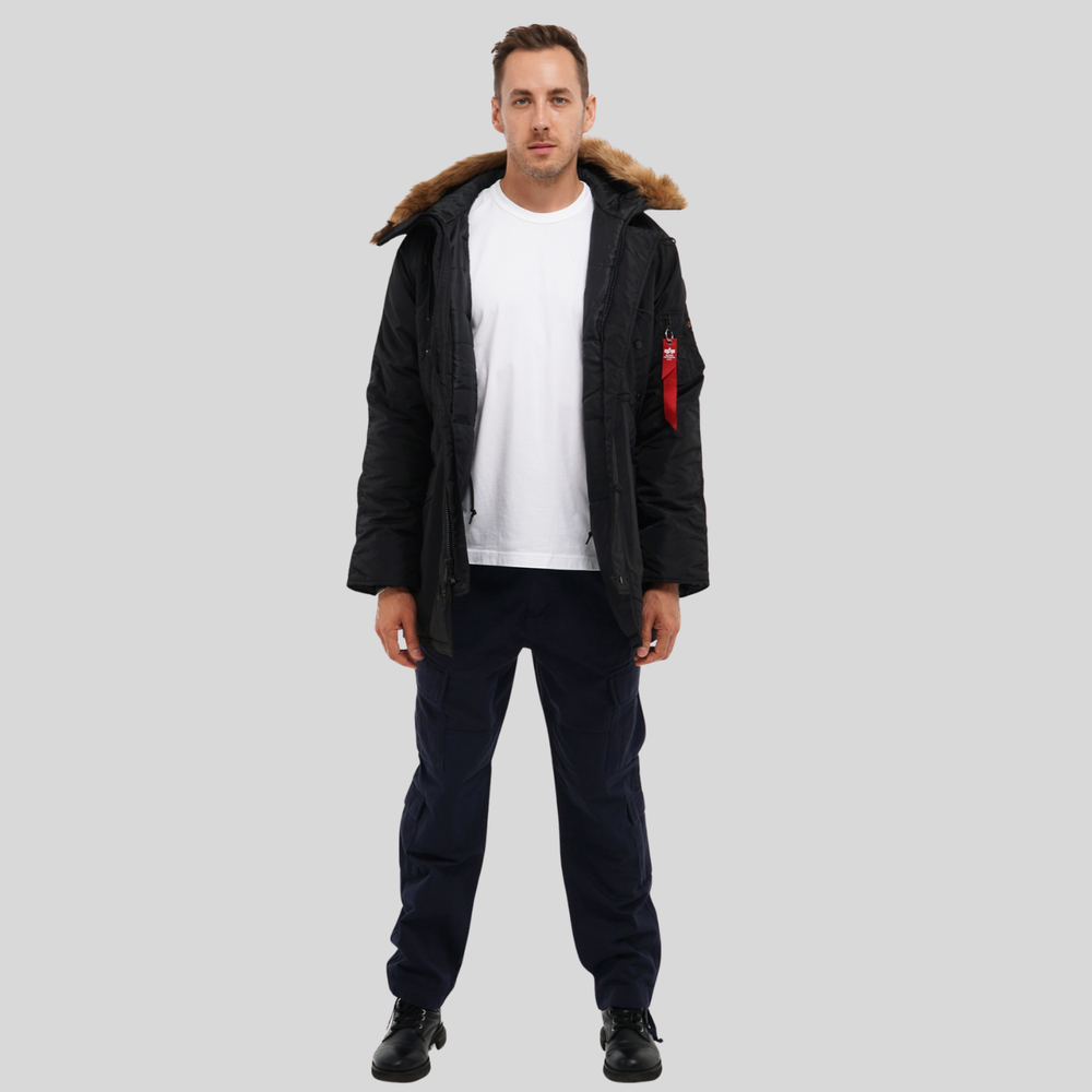 Парка Alpha Industries N-3B Logo Oxford Parka Black (Черная)