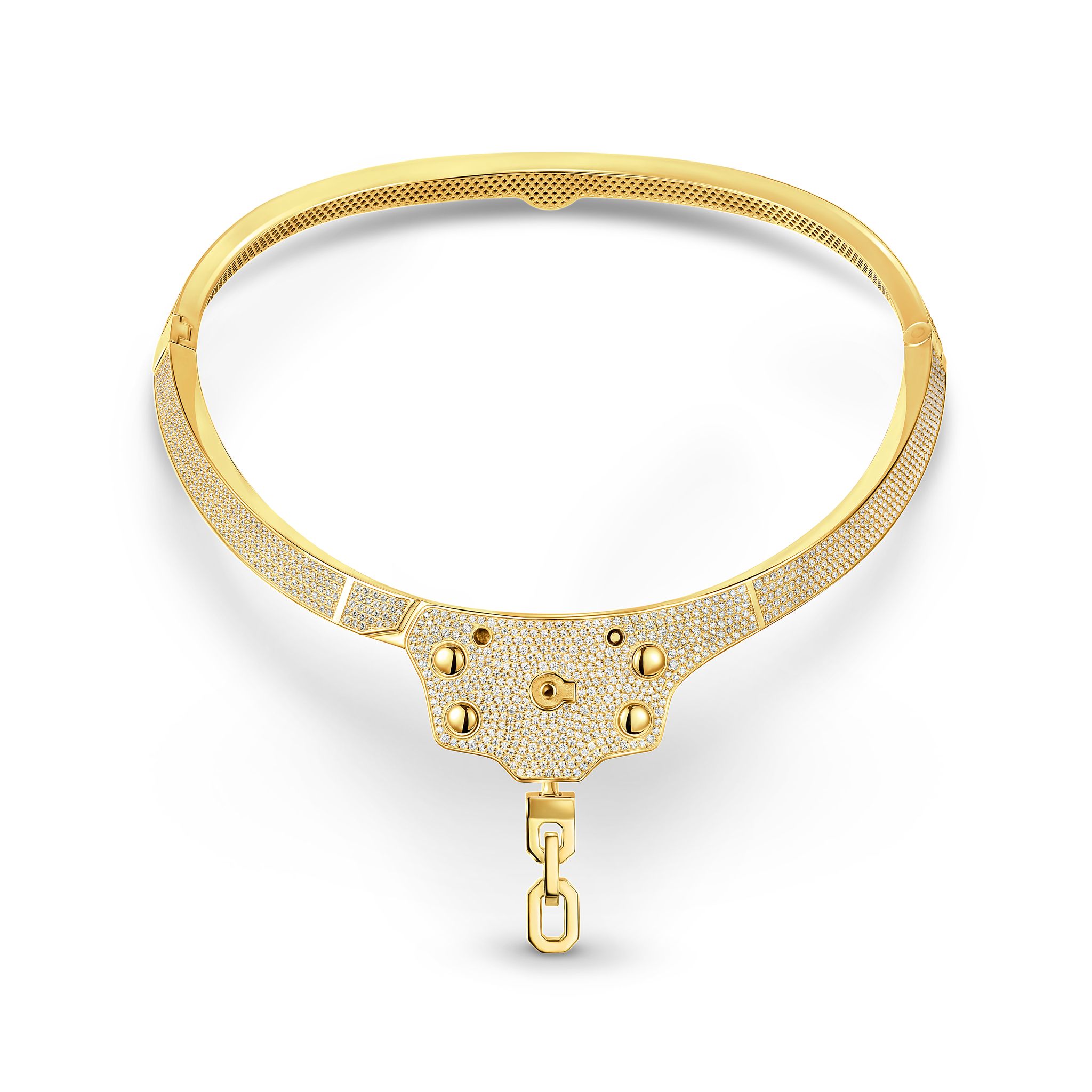 Golden Bedazzled Handcuff Choker | Аутло