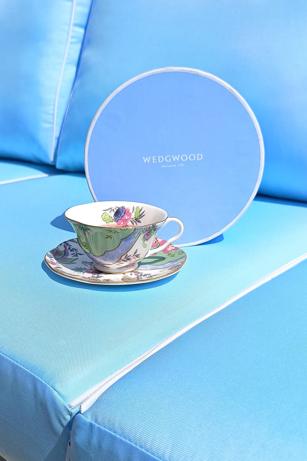Wedgwood Чайная чашка с блюдцем Бабочка зеленая 180 мл EAN 091574178745
