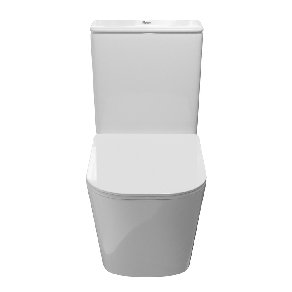 Унитаз-компакт безободковый WAVE КВАДРО/QUADRO гориз, нижн, 2-кн.арм, сид. дюропл, м/л, быстр