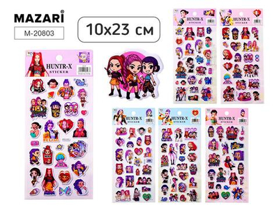 Наклейки декоративные 10*23см. "K-POP" 6 дизайнов (Mazari)