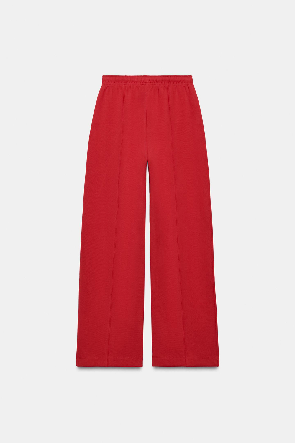ZARA БРЮКИ ИЗ ИНТЕРЛОКА СО ШВАМИ, КРАСНЫЙ