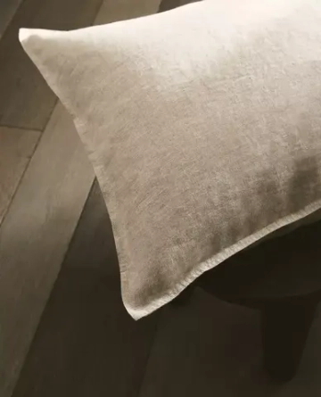 ZARA HOME ЛЬНЯНАЯ НАВОЛОЧКА, СВЕТЛО-БЕЖЕВЫЙ