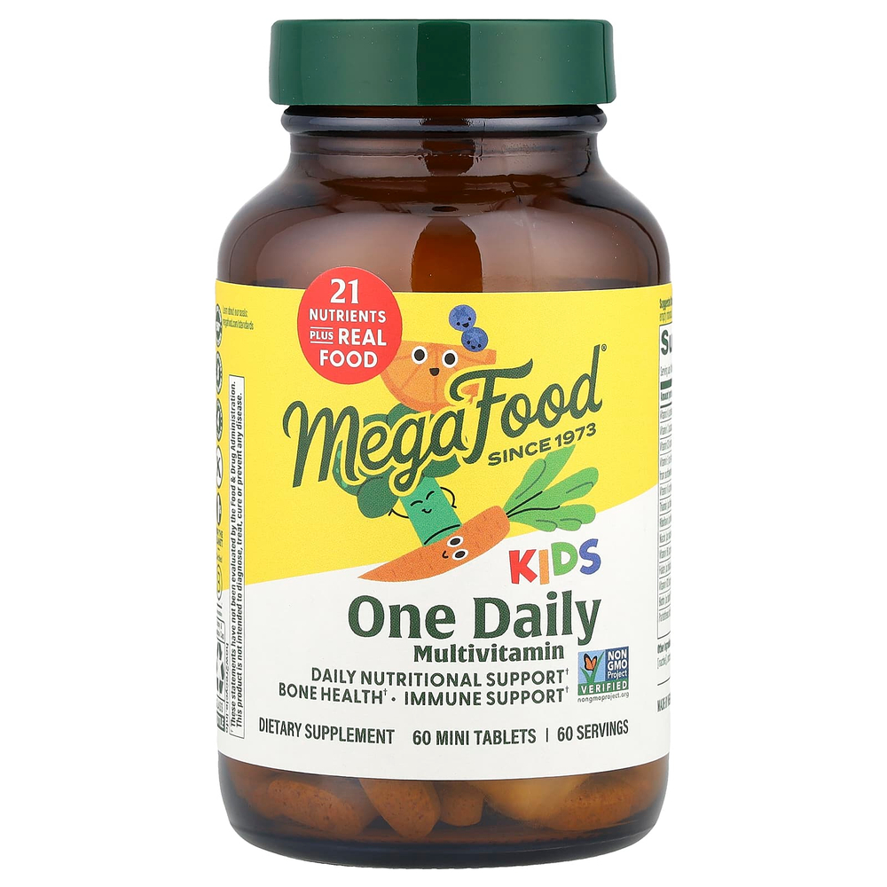 MegaFood, Kids One Daily, мультивитамины для детей, 60 мини-таблеток