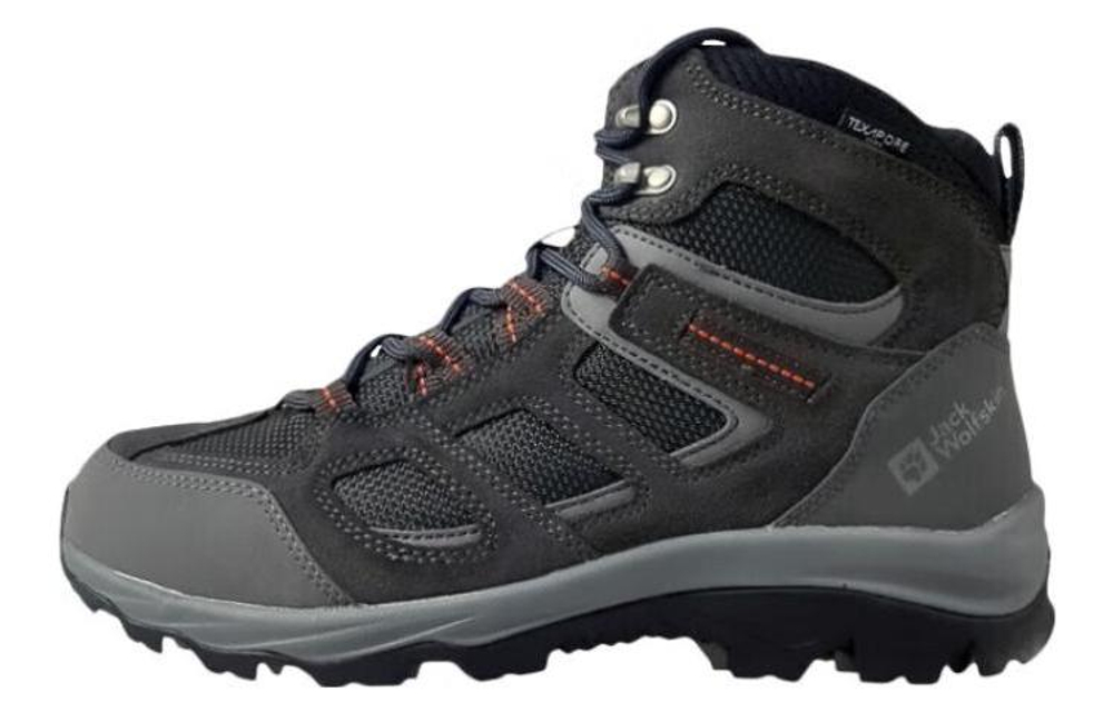 Jack Wolfskin Slip Resistant Abrasion Resistant High top Outdoor Shoes Men"s Gray