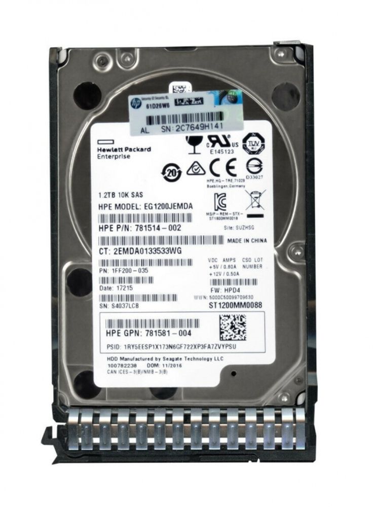 Жесткий диск HP 1.2TB 2.5" 6G SAS 10K EG1200JEMDA