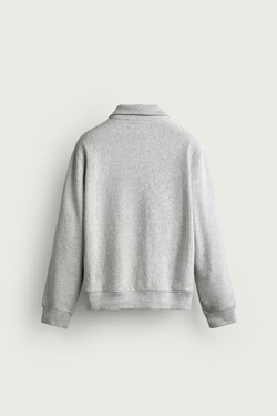 ZARA - FRUIT OF THE LOOM™ ТОЛСТОВКА С ЗАСТЕЖКОЙ НА ЧЕТВЕРТЬ МОЛНИИ, СЕРЫЙ МЕЛАНЖ