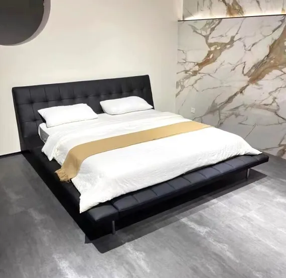 Кровать Onda 180х200 см, черная кожа