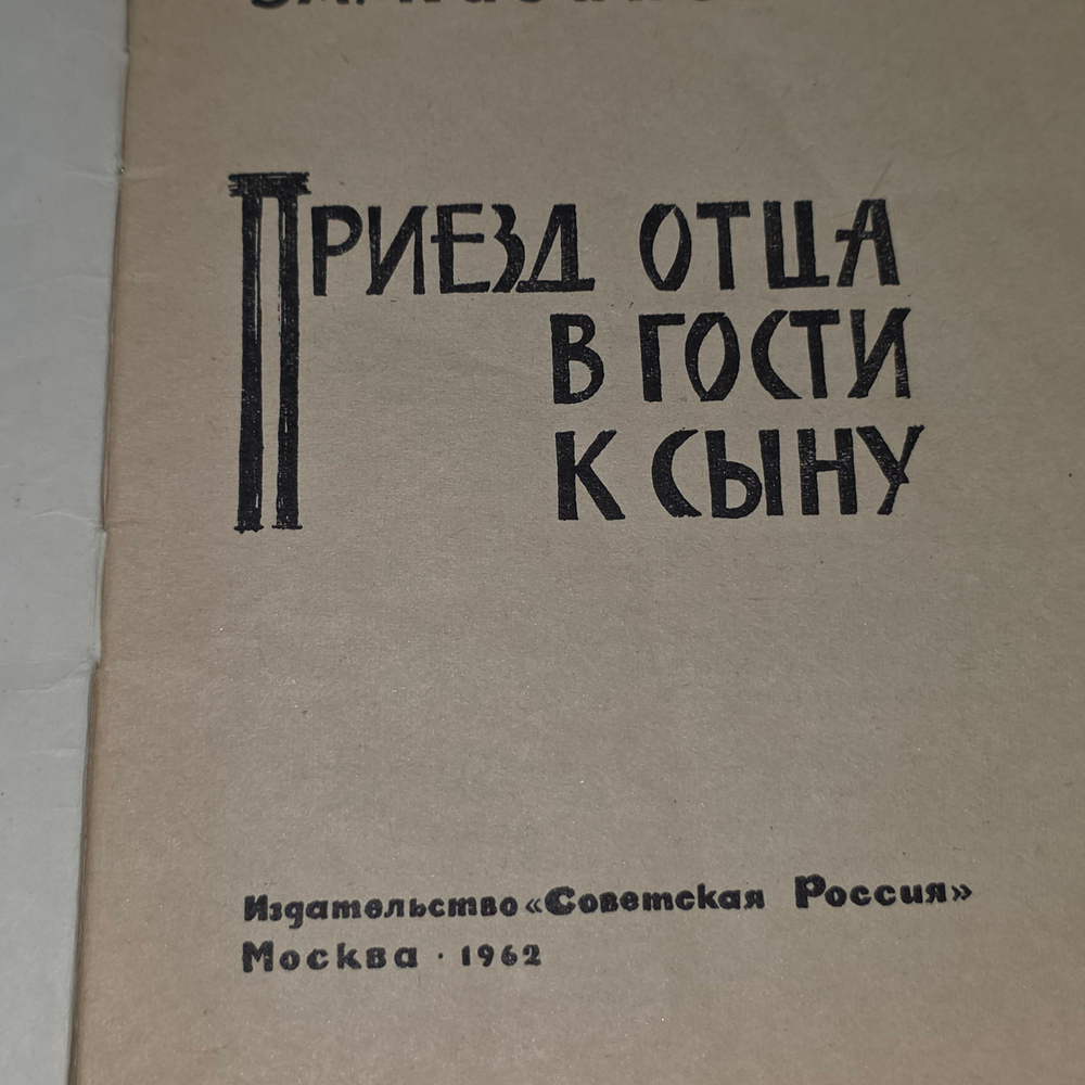 книга " Приезд отца в гости к сыну "