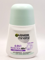 Дезодорант шариковый женский Garnier Mineral "6-IN-1" 48час 50 мл (Из Финляндии)