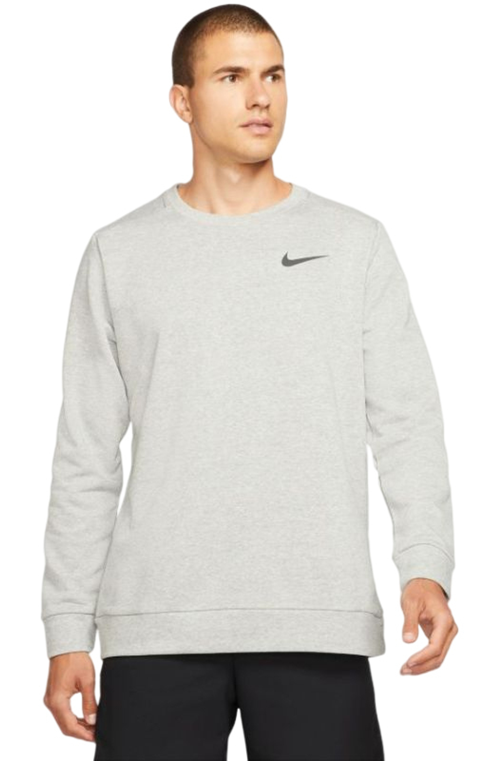 Мужская теннисная кофта Nike Dri Fit LS Crew M - dark grey heather/black