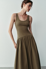 КОМБИНИРОВАННОЕ ПЛАТЬЕ НА БРЕТЕЛЯХ — ZARA