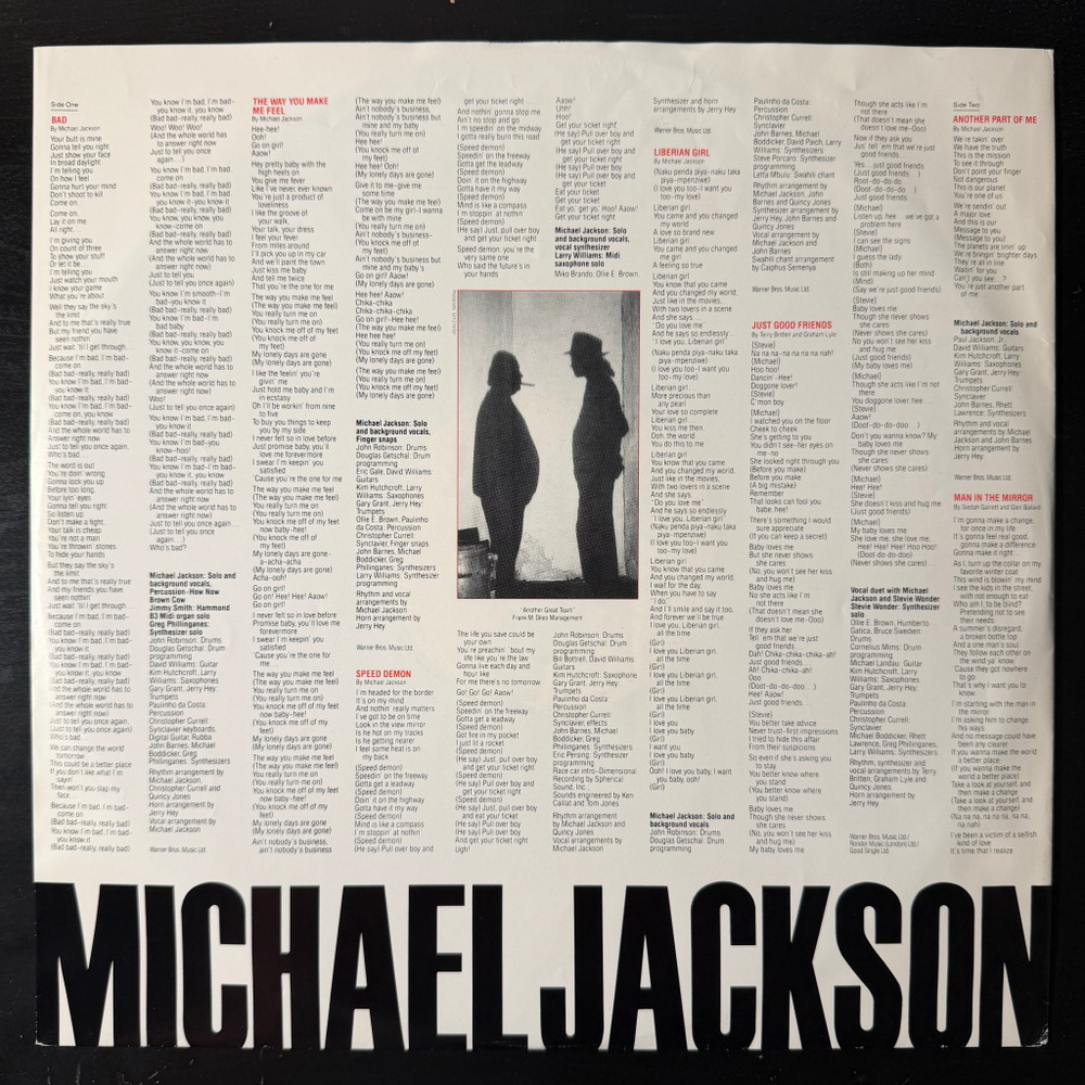 Michael Jackson ‎– Bad (Англия 1987г.)