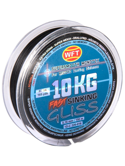 Леска плетёная WFT KG GLISS SINKING Black 150 м, 0.16 мм
