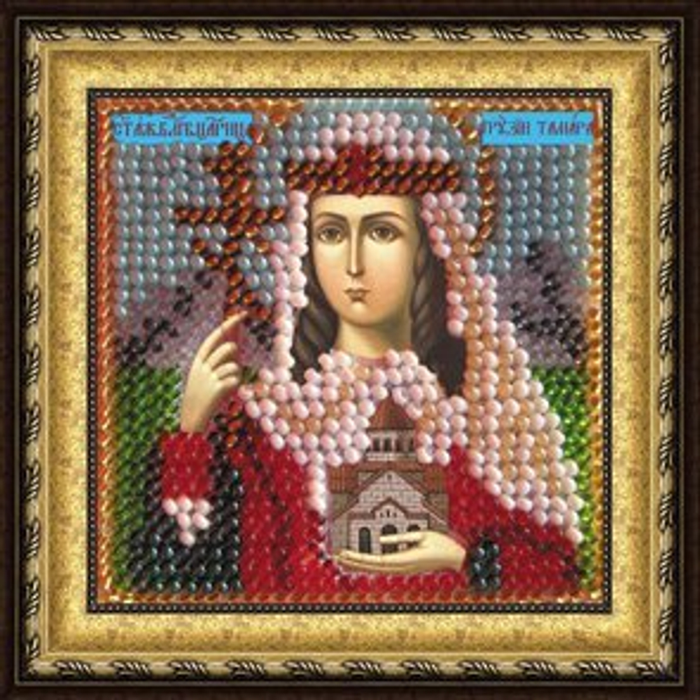 Тема: Религия, иконы, святые¶Техника: Вышивание бисером¶Размер: 6,5х6,5см (в рамке 9х9 см)¶Основа: Т