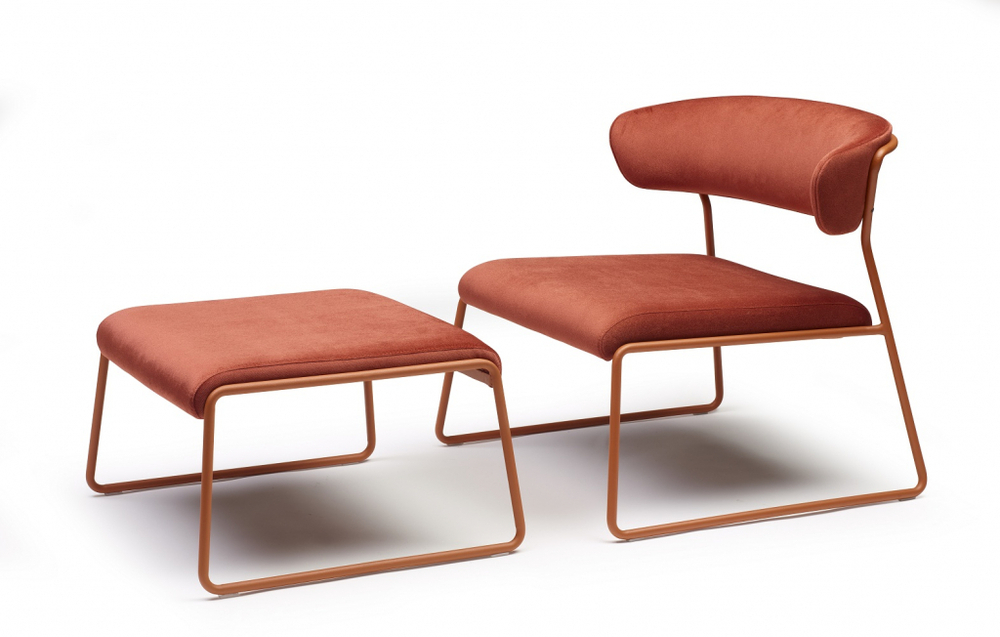 Пуф с обивкой Scab Design Lisa Lounge Pouf, терракотовый, красный