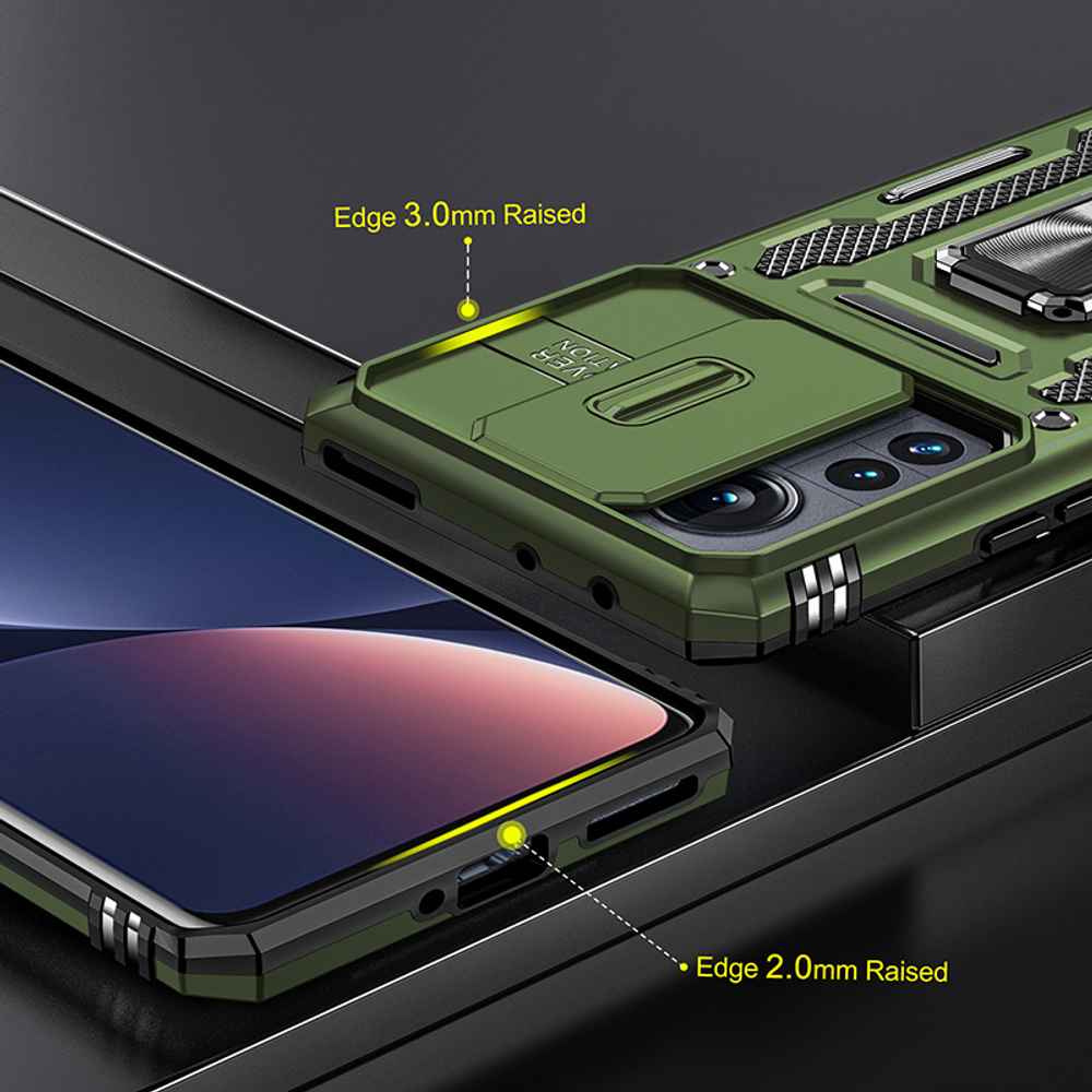 Чехол Safe Case с кольцом и защитой камеры для Xiaomi Mi 12 Pro