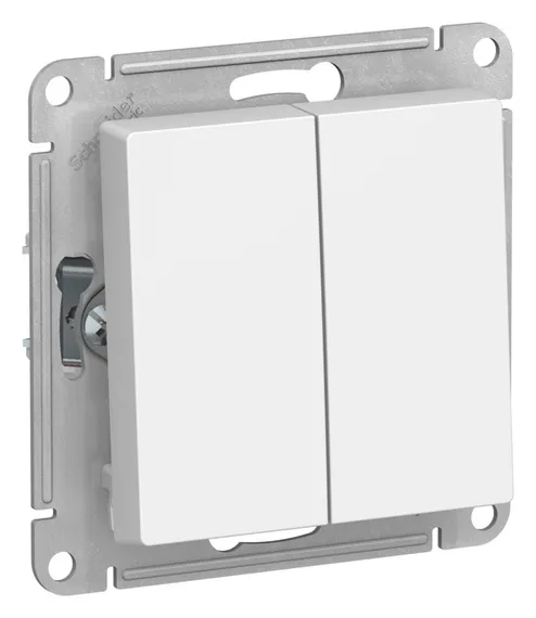 Переключатель проходной двухклавишный Systeme Electric AtlasDesign Лотос ATN001365