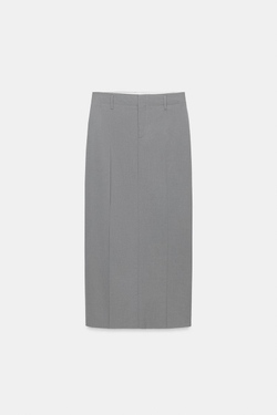 ZARA ЮБКА МИДИ СО ШЛЕВКАМИ, СВЕТЛО-СЕРЫЙ