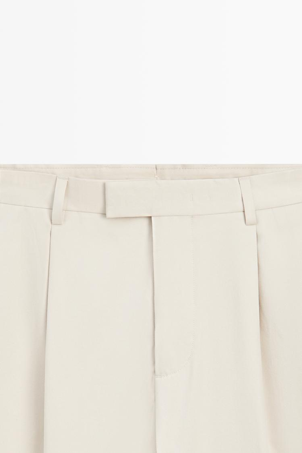 Massimo Dutti Брюки из 100% хлопка с защипами, бежевый