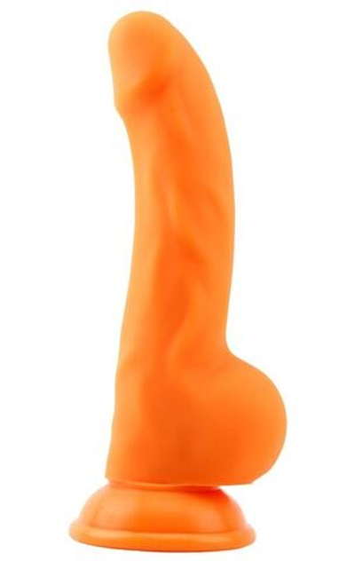 Оранжевый фаллоимитатор Carl.L - 21,8 см. (Цвет: оранжевый)