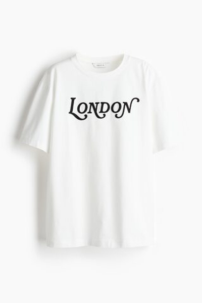 Футболка с принтом — Белый/London - H&M